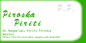 piroska piriti business card